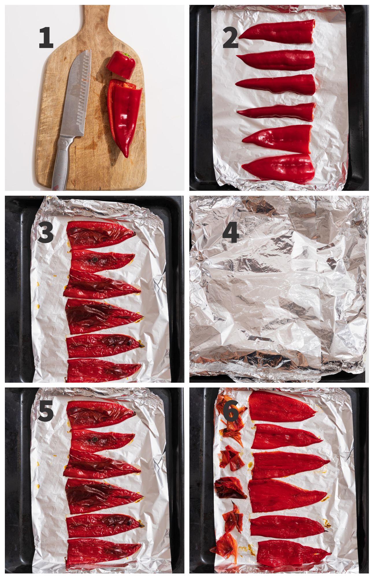 Roasted halved peppers recipe